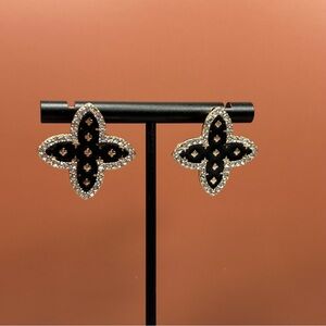 Black & Gold Rhinestone Earrings